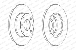 DISC FRANA FERODO DDF083 - Compatibil cu AUTOBIANCHI, FIAT, FORD OTOSAN, FSO, INNOCENTI, LANCIA, SEAT, YUGO, ZASTAVA