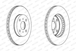 DISC FRANA FERODO DDF1149C - Compatibil cu FAW (TIANJIN), TOYOTA, TOYOTA (FAW)