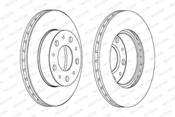DISC FRANA FERODO DDF1171 - Compatibil cu CITROEN, FIAT, PEUGEOT