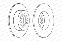 DISC FRANA FERODO DDF1224C - Compatibil cu AUDI, SEAT, SKODA, VW