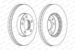 DISC FRANA FERODO DDF1253C-1 - Compatibil cu VW
