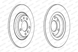DISC FRANA FERODO DDF1275 - Compatibil cu CITROEN, PEUGEOT, SAAB