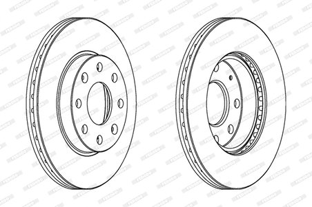 DISC FRANA FERODO DDF1279C - Compatibil cu CHEVROLET, DAEWOO, DODGE, OPEL, SAAB, ZAZ