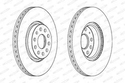 DISC FRANA FERODO DDF1305C - Compatibil cu AUDI, CUPRA, SEAT, SKODA, VW