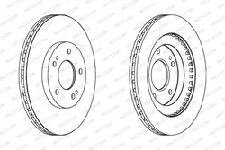 DISC FRANA FERODO DDF1399 - Compatibil cu MITSUBISHI, SSANGYONG