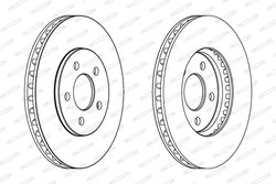 DISC FRANA FERODO DDF1407 - Compatibil cu CHRYSLER, DODGE
