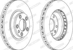DISC FRANA FERODO DDF1408RC-1 - Compatibil cu AUDI, PORSCHE, VW