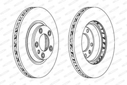 DISC FRANA FERODO DDF1408RC-1 - Compatibil cu AUDI, PORSCHE, VW
