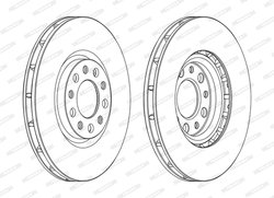 DISC FRANA FERODO DDF1451C - Compatibil cu ALFA ROMEO, FIAT, JEEP