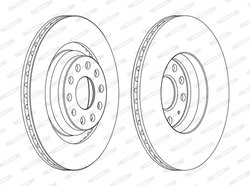 DISC FRANA FERODO DDF1503C - Compatibil cu AUDI, CUPRA, SEAT, SKODA, VW