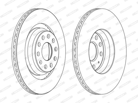 DISC FRANA FERODO DDF1503C - Compatibil cu AUDI, CUPRA, SEAT, SKODA, VW