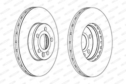 DISC FRANA FERODO DDF1559C - Compatibil cu FORD, SEAT, VW