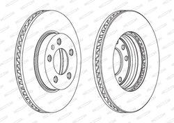 DISC FRANA FERODO DDF1591LC-1 - Compatibil cu PORSCHE, VW