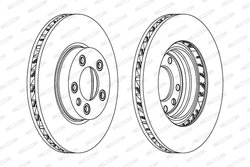 DISC FRANA FERODO DDF1591RC-1 - Compatibil cu PORSCHE, VW
