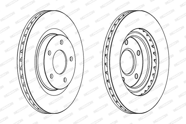 DISC FRANA FERODO DDF1624 - Compatibil cu CHRYSLER, CITROEN, DODGE, JEEP, MITSUBISHI, PEUGEOT