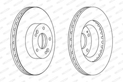 DISC FRANA FERODO DDF1630C - Compatibil cu HYUNDAI, KIA