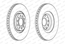 DISC FRANA FERODO DDF1705C-1 - Compatibil cu AUDI, SEAT
