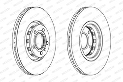 DISC FRANA FERODO DDF1707 - Compatibil cu AUDI, SEAT, SKODA, VW