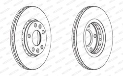 DISC FRANA FERODO DDF1728C - Compatibil cu DACIA, NISSAN, RENAULT