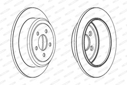 DISC FRANA FERODO DDF1760 - Compatibil cu DODGE, JEEP