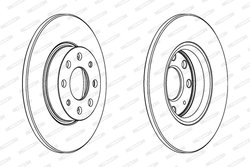 DISC FRANA FERODO DDF1784C - Compatibil cu FIAT, OPEL, VAUXHALL