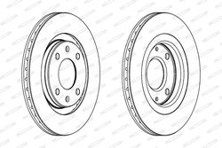 DISC FRANA FERODO DDF192C - Compatibil cu CITROEN, CITROEN (DF-PSA), PEUGEOT