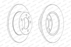 DISC FRANA FERODO DDF1975C - Compatibil cu NISSAN, OPEL, RENAULT, VAUXHALL