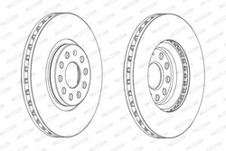 DISC FRANA FERODO DDF2016C-1 - Compatibil cu SEAT, SKODA, VW