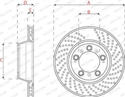 DISC FRANA FERODO DDF2131LC-1 - Compatibil cu PORSCHE