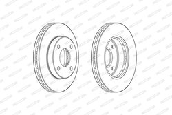 DISC FRANA FERODO DDF2134C - Compatibil cu MITSUBISHI, NISSAN