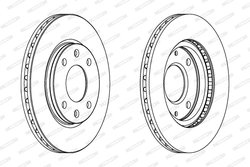 DISC FRANA FERODO DDF214C - Compatibil cu CITROEN, CITROEN (DF-PSA), LIFAN, MAPLE (SMA), MEGA, PEUGEOT