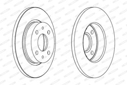 DISC FRANA FERODO DDF215 - Compatibil cu LADA, MOSKVICH, ZAZ