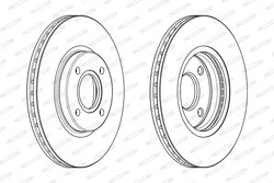 DISC FRANA FERODO DDF2461C - Compatibil cu FORD