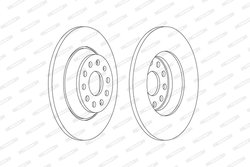 DISC FRANA FERODO DDF2506C - Compatibil cu AUDI, SEAT, SKODA, VW