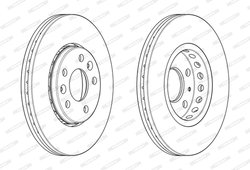 DISC FRANA FERODO DDF2507C - Compatibil cu FIAT, NISSAN, OPEL, RENAULT, VAUXHALL