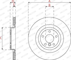 DISC FRANA FERODO DDF2733C - Compatibil cu JAGUAR