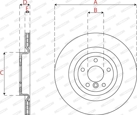 DISC FRANA FERODO DDF2733C - Compatibil cu JAGUAR