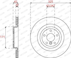 DISC FRANA FERODO DDF2733C - Compatibil cu JAGUAR