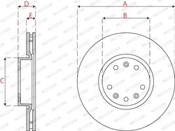 DISC FRANA FERODO DDF2782C - Compatibil cu CITROEN, OPEL, PEUGEOT, TOYOTA, VAUXHALL