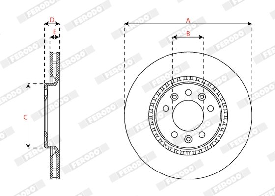 DISC FRANA FERODO DDF2783C - Compatibil cu CITROEN, OPEL, PEUGEOT, TOYOTA, VAUXHALL