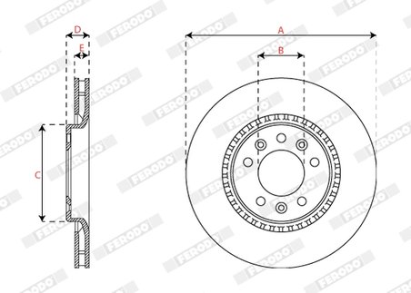 DISC FRANA FERODO DDF2783C - Compatibil cu CITROEN, OPEL, PEUGEOT, TOYOTA, VAUXHALL
