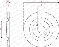DISC FRANA FERODO DDF2784C - Compatibil cu CITROEN, DS, PEUGEOT
