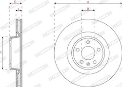 DISC FRANA FERODO DDF2810C-1 - Compatibil cu AUDI