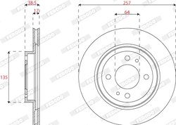 DISC FRANA FERODO DDF2815C - Compatibil cu CITROEN, MITSUBISHI, PEUGEOT