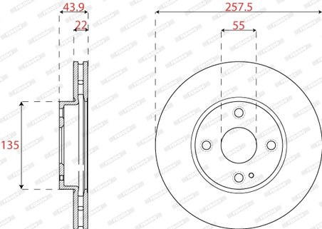 DISC FRANA FERODO DDF2861C - Compatibil cu MAZDA