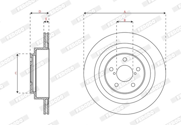 DISC FRANA FERODO DDF2965C - Compatibil cu SUBARU