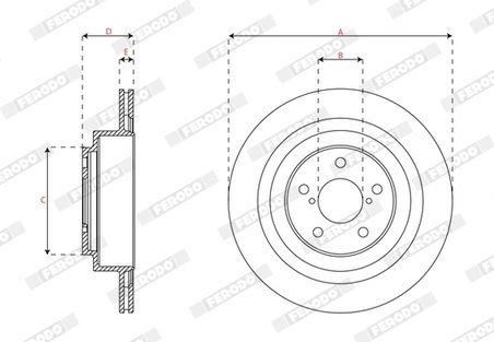 DISC FRANA FERODO DDF2965C - Compatibil cu SUBARU