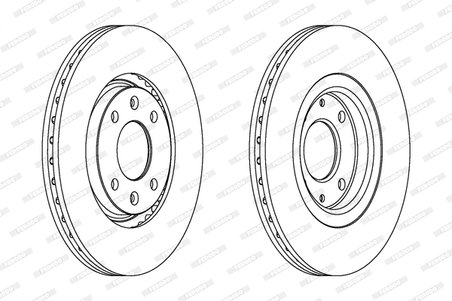 DISC FRANA FERODO DDF489 - Compatibil cu CITROEN, PEUGEOT