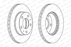 DISC FRANA FERODO DDF768C - Compatibil cu CITROEN, FIAT, PEUGEOT