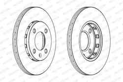 DISC FRANA FERODO DDF812C - Compatibil cu BMW, SEAT, VW